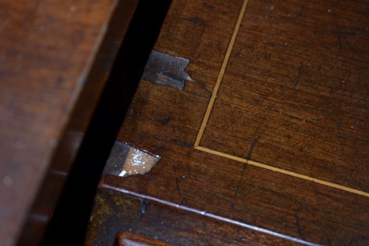 A late Victorian mahogany and marquetry bureau, 84cm wide. - Image 2 of 8