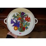 A Villery & Boch 'Acapulco' pattern twin handled tray, 36cm wide.