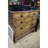 A late George III mahogany chest of drawers, with knob handles, 108cm wide.