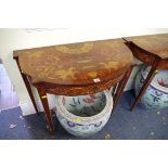 A good pair of reproduction marquetry pier tables, 88cm wide.