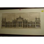 After Colen Campbell, 'The Elevation of Blenheim Castle...', engraving, 24.5 x 61cm; together