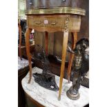 Three reproduction marble top occasional tables, largest 50cm wide.