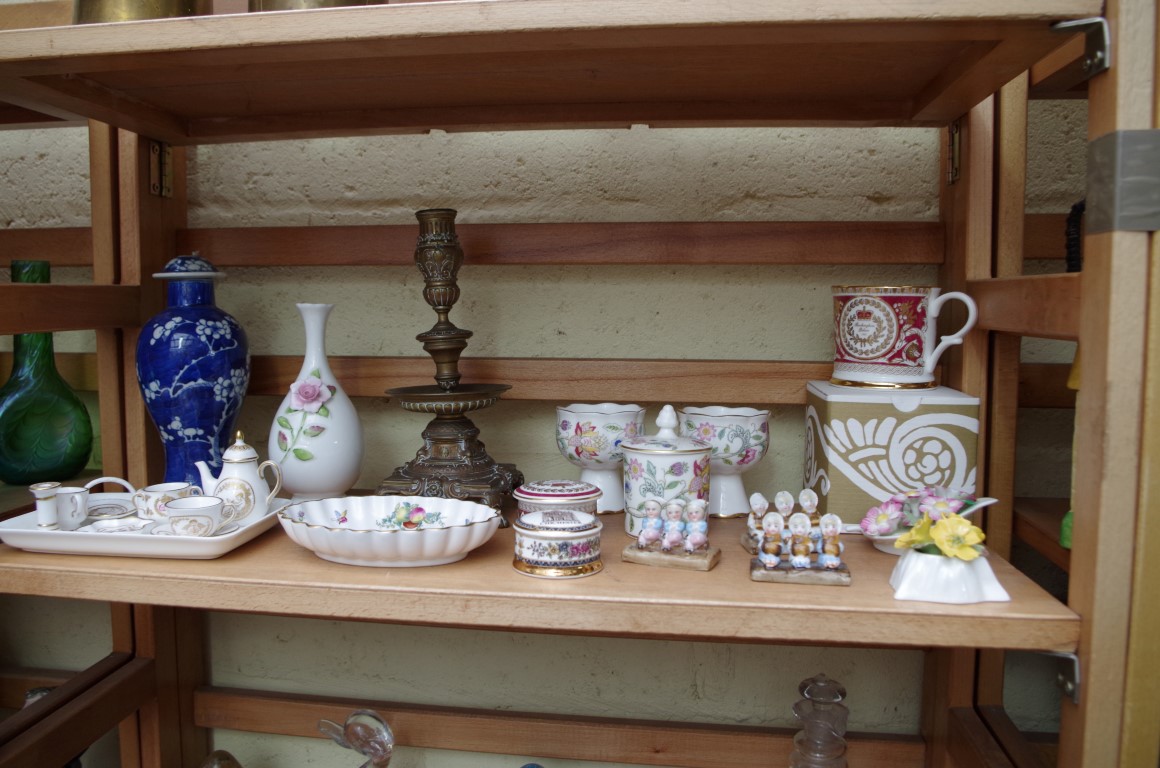 A mixed group of English ceramics, to include a collection of Spode miniature items; together with a