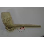 A novelty Victorian clay football pipe, 22cm long.
