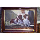 Richard Blowey, two springer spaniels, signed, oil on canvas, 49 x 74.5cm.