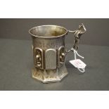 A Victorian silver 'Jolly Sailor' tankard, by Samuel Cane & Dudley Cater, London 1872, 11cm, 213g