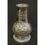 A silver baluster vase, re-assayed for London 1931, 21.5cm, 515g.