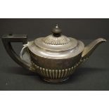 A Queen Anne style silver batchelor teapot, by Goldsmiths & Silversmiths Co, Sheffield 1965, 11.5cm,