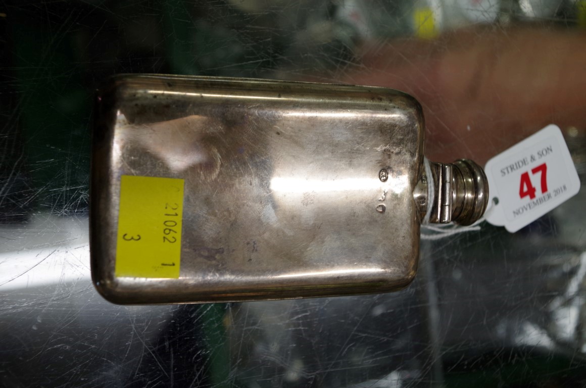 A Victorian silver hip flask, by William Summers, marks indistinct, 13.5cm, 189g.