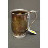 A silver baluster Christening mug, by Alexander Clark & Co, Birmingham 1937, 11cm, 189g.