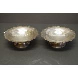 A pair of silver pedestal sweet meat dishes, by Mappin & Webb, Sheffield 1933, 13cm diameter, 168g.