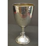 A silver billiard trophy goblet, by Joseph Gloster Ltd, Birmingham 1923, 18cm, 198g.