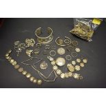 A quantity of modern silver jewelley, 381g total weight; together with other items of unmarked