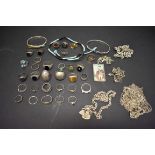 A quantity of silver fashion jewellery, 339g total weight.