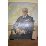 * Newton, a half-length seated portrait of an RAF Group Captain, signed and dated 72, oil on