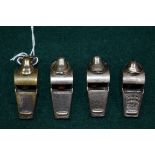 Four Air Ministry whistles, (4).