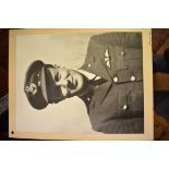 A World War II RAF Flight Lieutenant's uniform, the jacket with cloth badge and five medal