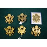 Six US Army Airforce Officer cap badges, to include examples by Gaunt and Gemsco, (6)