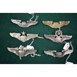 A group of six US Airforce wings of various ranks, to include; Command Enlisted Aircrew by Harry