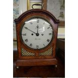 A Regency mahogany bracket clock, the 20cm convex painted dial inscribed 'James, Bath', with twin