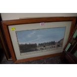 After J Maurer, 'A Perspective View of Lincolns Inn', colour engraving, I.20.5 x 40.5cm; together