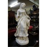 A large Continental blanc de chine figure of a lady, 58cm high, (s.d.).