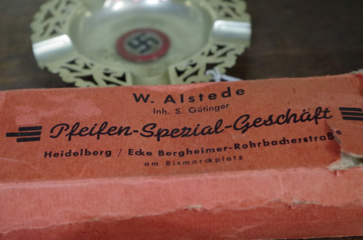 A World War II period carved wood novelty Hitler pipe, in remains of original card box; together - Image 2 of 3