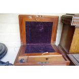 A Victorian mahogany writing slope, 26.5cm wide; together with two eastern carved wood boxes; and
