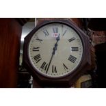 A Bakelite GPO octagonal wall clock, 41cm wide.