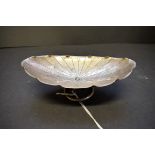 A Chinese .90 silver lotus leaf pedestal dish, 75g.