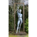 Garden Sculpture: ▲ Andrew Sinclair Aphrodite Bronze resin in iron frame Signed Sinclair 2002