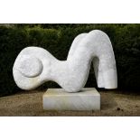 Garden Sculpture: ▲ Paul Vanstone Reclining female figure White marble 165cm high