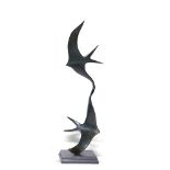 Garden Sculpture: ▲ Guy Portelli Flow II Bronze Signed G. Portelli 4/10 70cm high