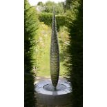 Garden Sculpture/Water Feature: ▲ Barry Mason Stainless steel fountain (Thales) Limited edition