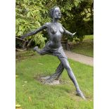 Garden Sculpture: ▲ Bruno Locatelli “Donna al Vento” (Woman in the Wind) Bronze, 1974