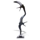 Garden Sculpture: ▲ Guy Portelli Swallows II Bronze Signed G Portelli 07 8/10 75cm high