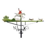 Architectural: A sheet metal weathervane19th centurylater painted decoration on both sides175cm