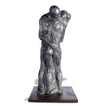 Sculpture: An unusual aluminium figural sculpture2nd half 20th centuryon hardwood base92cm high
