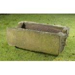 Planter/Water Feature: A carved stone rectangular trough45cm high by 130cm long by 72cm deep