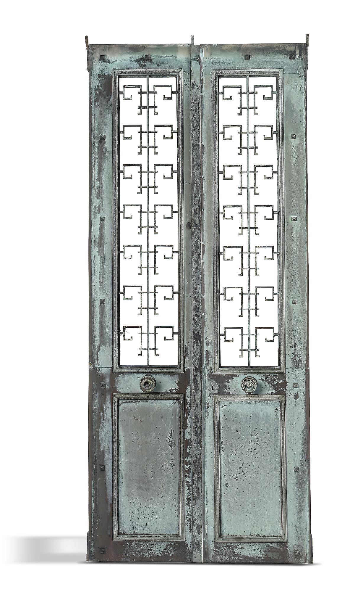 Architectural: A pair of bronze doorsFrench, late 19th century214cm high by 90cm wide