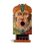 Collectables: A painted wood passe-boule game board of a playing card queenmodern 88cm high