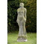 Garden Sculpture:▲ Maida CroweA carved Forest of Dean stone figure 203cm highMaida Crowe was born in