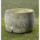 Planter/Water Feature: A circular stone trough 65cm high by 95cm diameter