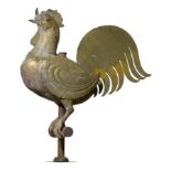 Architectural: A copper weather vane finial in the form of a cockerel19th centurywith traces of