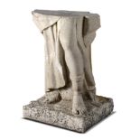 Sculpture/Furniture: A carved white marble lower portion of a classical figure mid 19th century