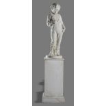 Sculpture: Aristide Fontana: A carved white marble figure of an urchin late 19th centurysigned