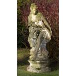 Garden Statuary: A composition stone figure of Venus2nd half 20th centuryon pedestal183cm high