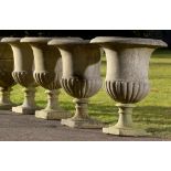 Planters: A set of four carved marble urns2nd half 19th century73cm high
