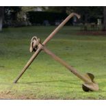 Garden Sculpture: A Victorian wrought iron anchor196cm long