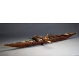 Tribal/Ethonographic: Eskimo Model Kayak, Eskimo, 1930’s wood covered with seal skin, lined with